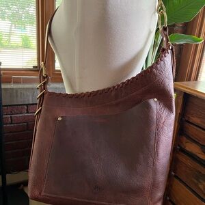 Luxurious Brown Leather Shoulder Bag by HH Dry Goods - the Gambel Tote